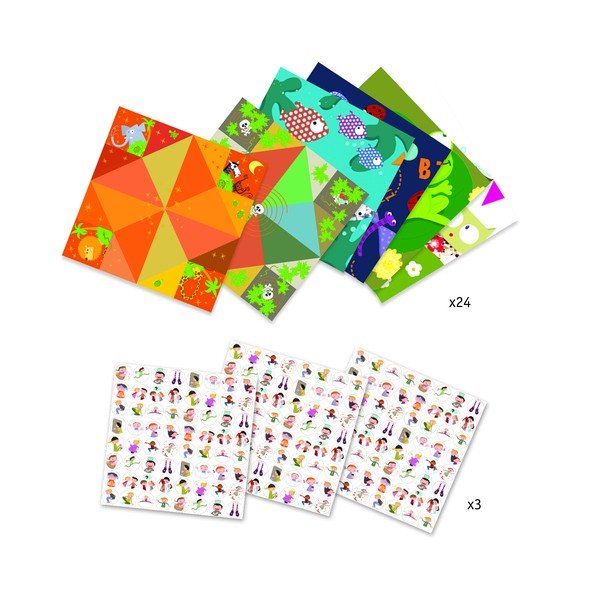 8 origami papīru komplekts ar uzlīmēm Djeco Fortune-image-2