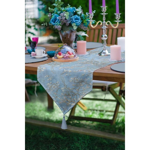 Galda celiņš 45x140 cm Blue Spring – Minimalist Cushion Covers-image-2