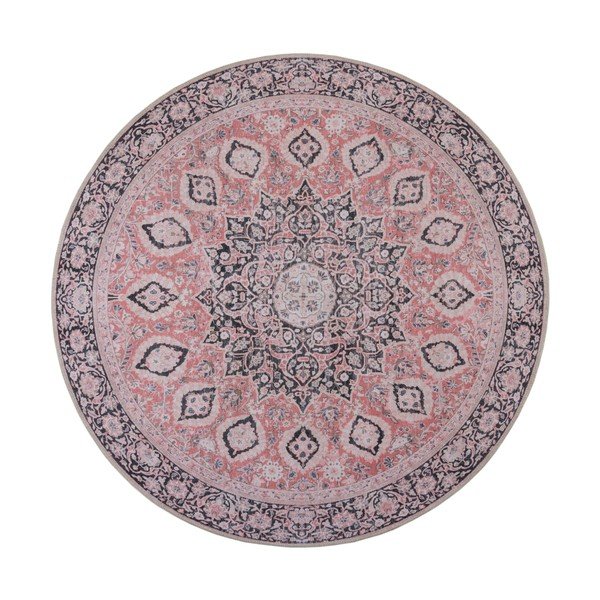 Rozā mazgājams apaļš paklājs ø 180 cm Somerton – Flair Rugs-image-2