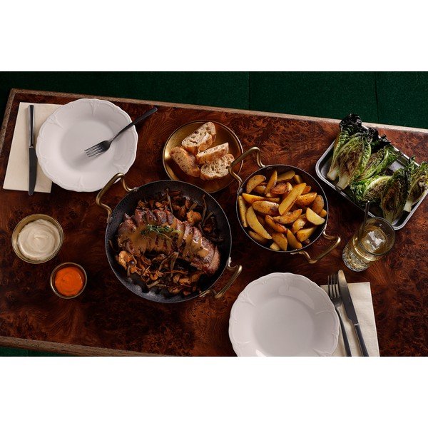 Sudraba krāsas servēšanas metāla šķīvis ø 24 cm Serve – BonBistro-image-2