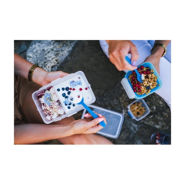 Zila pusdienu un uzkodu kaste ar galda piederumiem, Vialli Design, 650ml+230m-image-4