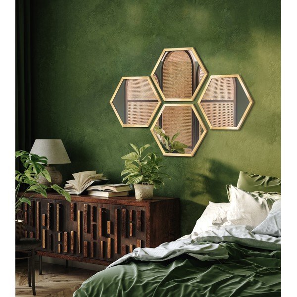 Sienas spoguļi (4 gab.) 35x40 cm Heksagon-image-1