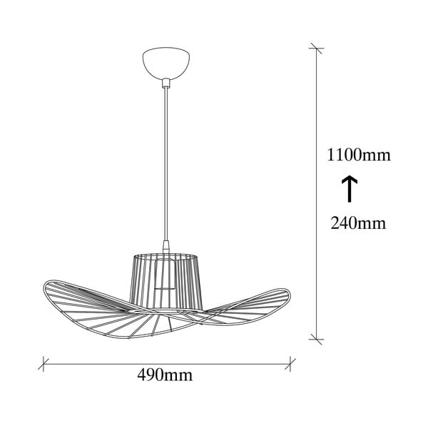 Melna piekaramā lampa ar metāla abažūru ø 50 cm Tel – Opviq lights-image-3