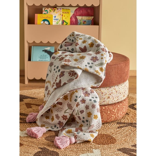 Balta/rozā bērnu sega 130x160 cm Kristine – Bloomingville Mini-image-1