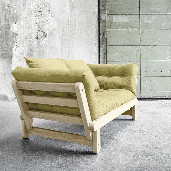 Dīvāns gulta Karup Beat Natural/Avocado Green-image-1