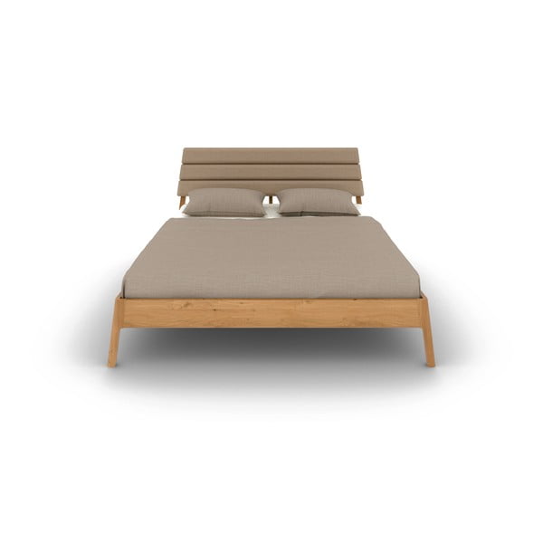Dabīga toņa ozola masīvkoka divvietīga gulta 160x200 cm Twig – The Beds-image-2