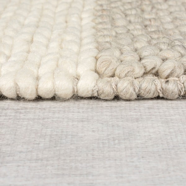 Bēšs ar rokām darināts celiņa paklājs no vilnas maisījuma 60x230 cm Minerals Patchwork – Flair Rugs-image-4