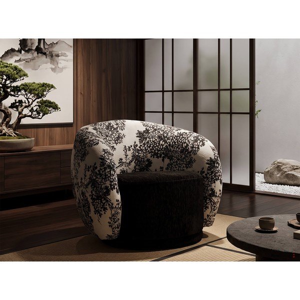 Melnbalts atpūtas krēsls Oriental Style – Mauro Ferretti-image-1