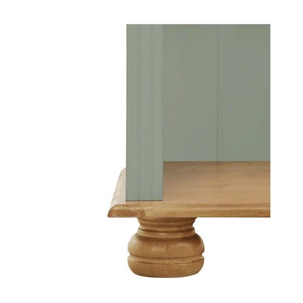 Zaļš/gaiša dabīga toņa priedes masīvkoka grāmatplaukts 77x181x31 cm Mette – Støraa-image-4