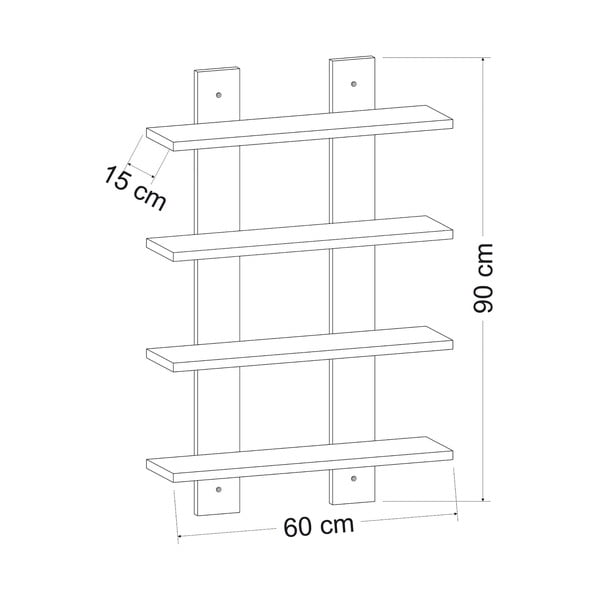 Balts divstāvu plaukts Laurel – Kalune Design-image-2