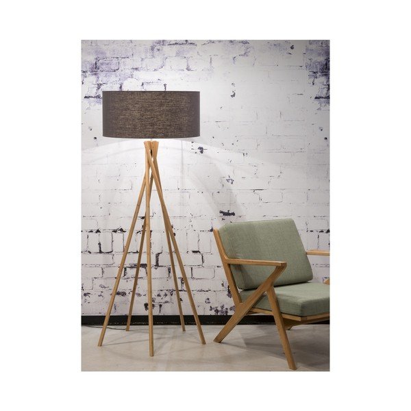 Stāvlampa ar tumši pelēku abažūru un bambusa struktūru Good&Mojo Kilimanjaro-image-3