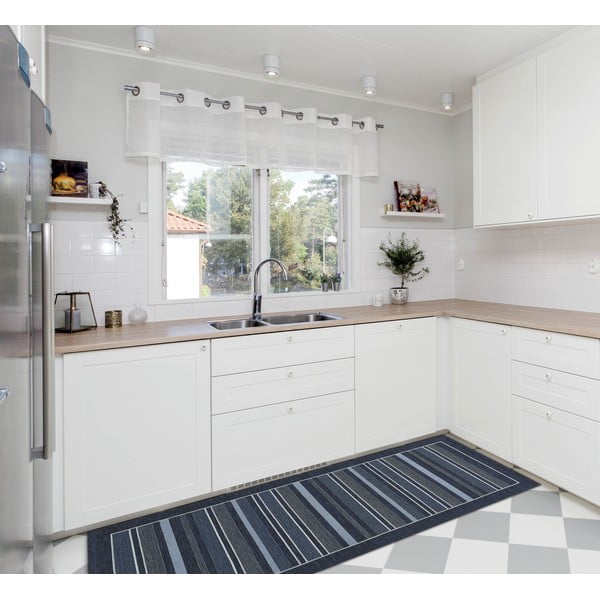 Tumši zils paklājs Floorita Velour, 55 x 140 cm-image-2