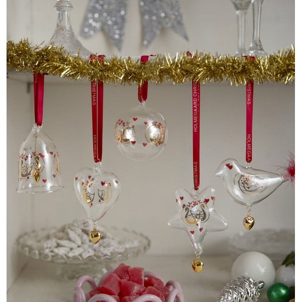 Stikla pūsts Ziemassvētku eglītes rotājums 8 cm Ann-Sofi Romme Annual Christmas Heart 2025 – Holmegaard-image-1