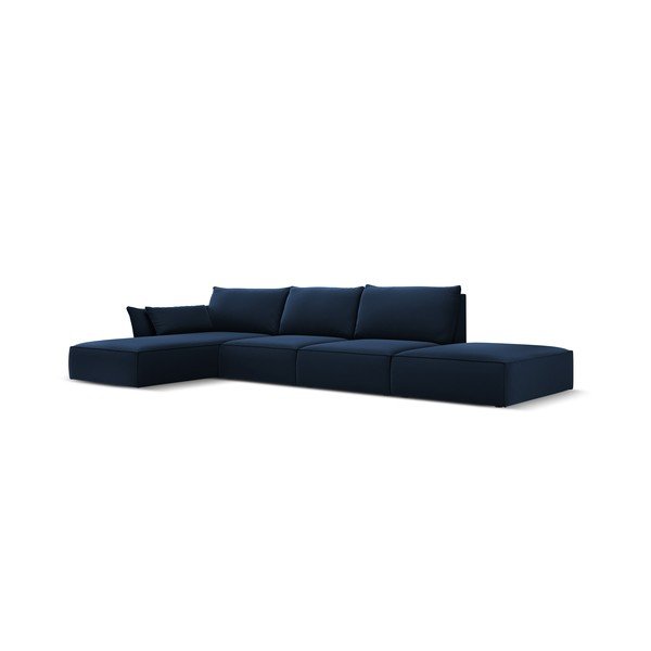 Tumši zils samta stūra dīvāns (ar kreiso stūri/ar zvilni) Vanda – Mazzini Sofas-image-2
