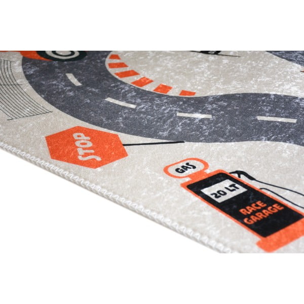 Krēmkrāsas mazgājams bērnu rotaļu paklājs 120x180 cm Race Garage – Vitaus-image-2