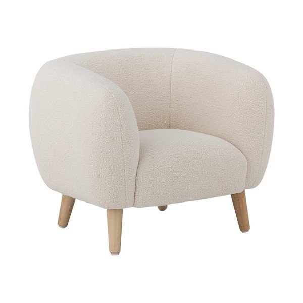 Balts bērnu atpūtas krēsls no buklē auduma Cade – Bloomingville Mini
