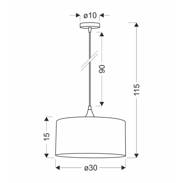 Zaļganzila piekaramā lampa ar auduma abažūru ø 30 cm Maloto – Candellux Lighting-image-2