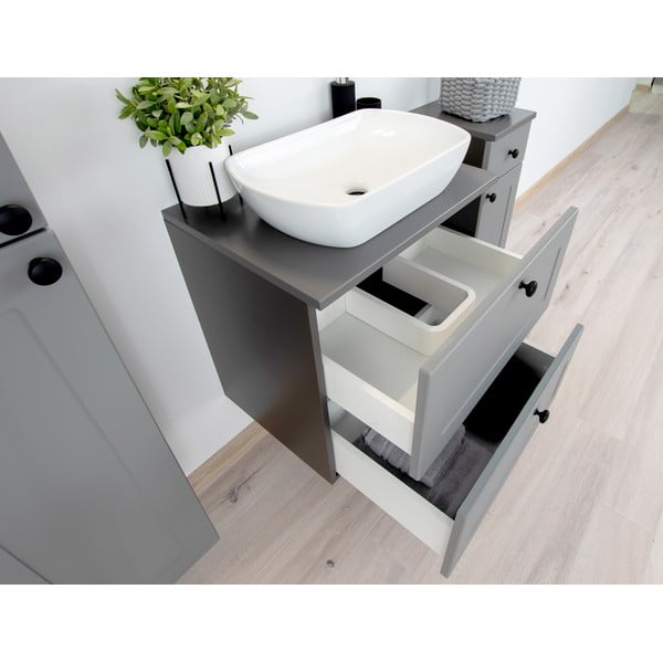 Pelēks zems/piekarams skapītis zem izlietnes 61,5x60 cm Senja – STOLKAR-image-3