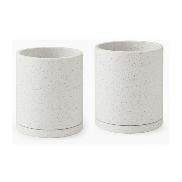 2 baltu puķu podu komplekts Bonami Selection Terrazzo, ø 26 cm