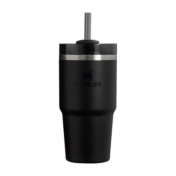 Melns nerūsējošā tērauda termoss ar salmiņu 600 ml Quencher H2.0 FlowState Tumbler Black – Stanley