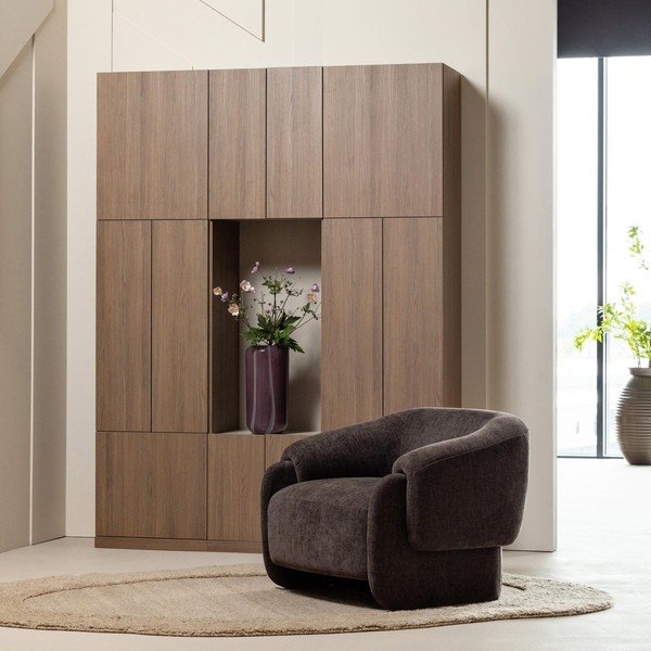 Tumša dabīga toņa modulārais skapis 162x215 cm Build – WOOOD-image-1