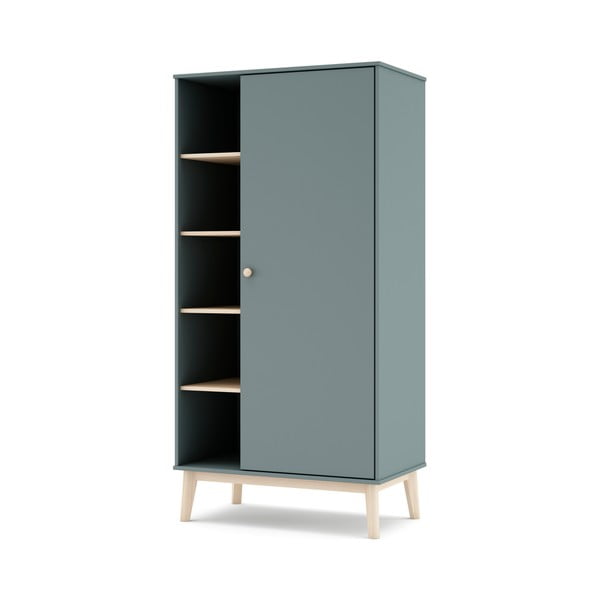 Dūmakaini zaļš bērnu drēbju skapis 90x180x52 cm Esteban – Marckeric-image-4