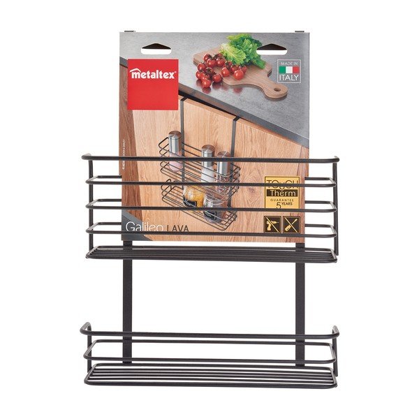 Melns metāla virtuves plaukts Metaltex Galileo Lava Double-image-3