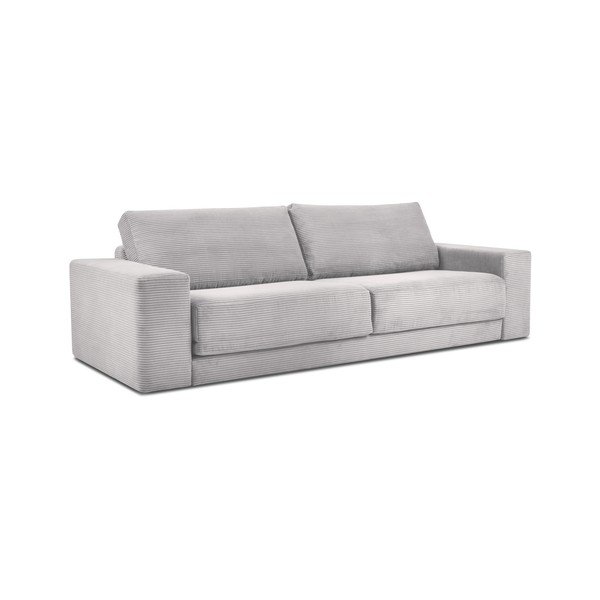 Gaiši pelēks velveta izvelkamais dīvāns Milo Casa Donatella-image-2