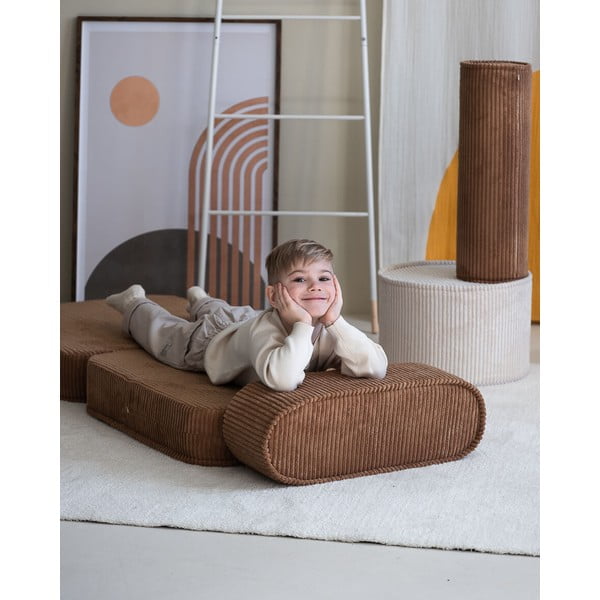 Brūns velveta bērnu atpūtas krēsls Flip – Wigiwama-image-3