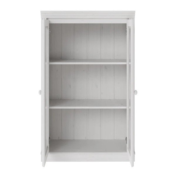 Balta priedes masīvkoka vitrīna 74x118x35 cm Anita – Støraa-image-2