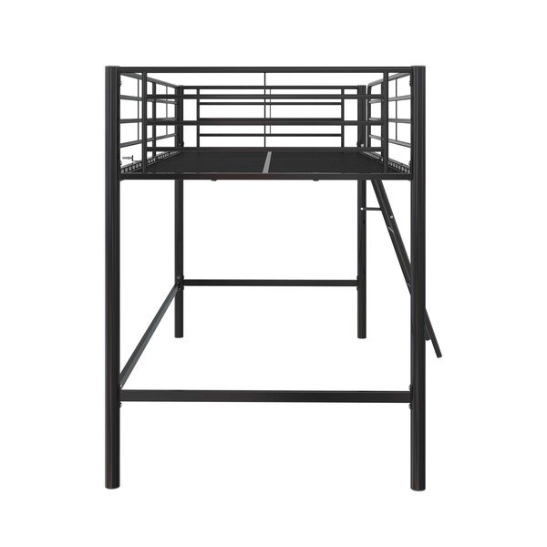 Melna paaugstināta bērnu gulta 90x200 cm Jodie – Støraa-image-4