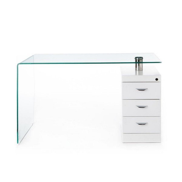 Darba galds ar stikla galda virsmu 65x125 cm Bow – Tomasucci-image-2