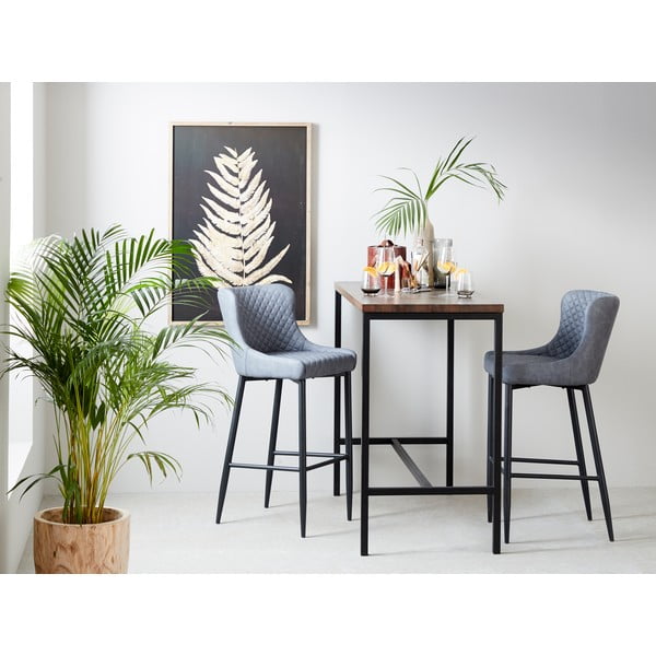 Pelēks mākslīgās ādas bāra krēsls (sēdekļa augstums 77 cm) Ottowa – Unique Furniture-image-1