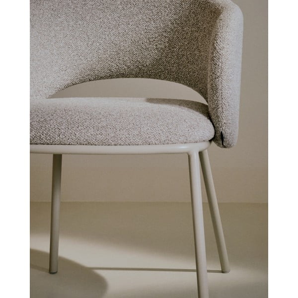 Ziloņkaula krāsas polsterēts ēdamistabas krēsls Maina – Kave Home-image-2