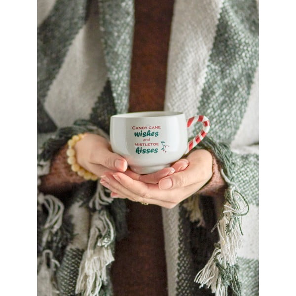 Krēmkrāsas kapučīno māla krūze ar Ziemassvētku motīvu 250 ml Treats – Bloomingville-image-1