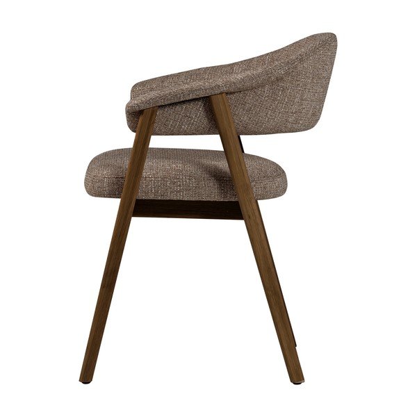 Brūns polsterēts pusdienu krēsls ar roku balstiem Tunar – WOOOD-image-3