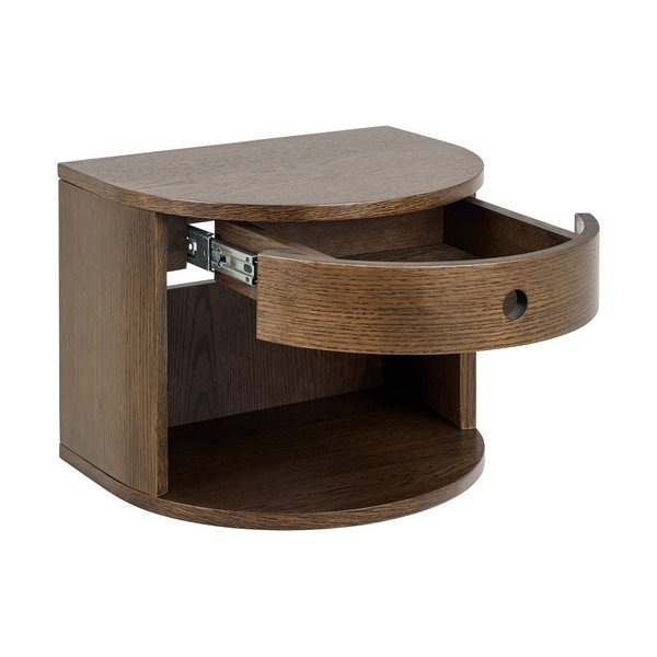 Tumša dabīga toņa naktsskapītis ar ozolkoka imitāciju Paron – Actona-image-3