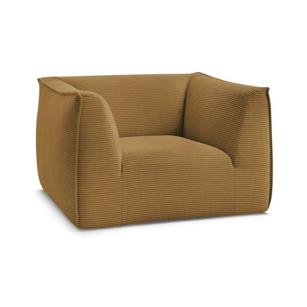 Sinepju dzeltens velveta atpūtas krēsls Giorgia – Bobochic Paris