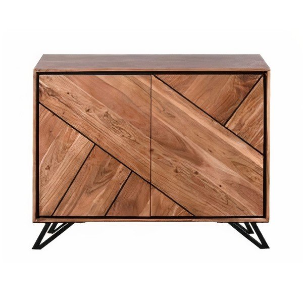 Dabīga toņa akācijas masīvkoka skapītis 120x78x40 cm Ambala – Interia Home & Living