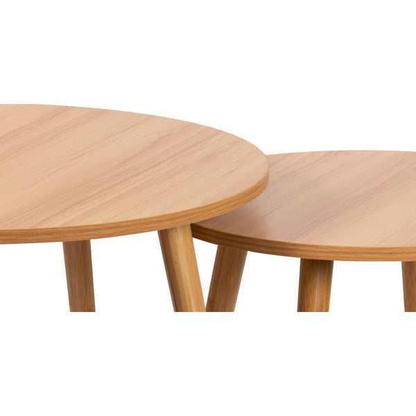 Dabīga toņa apaļi žurnālgaldiņi (2 gab.) ø 60 cm Luke – Bonami Essentials-image-3