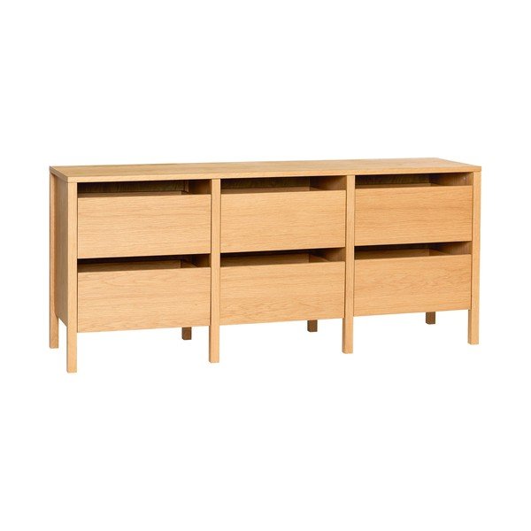 Dabīga toņa kumode ar ozolkoka imitāciju 150x65x40 cm Forma – Hübsch