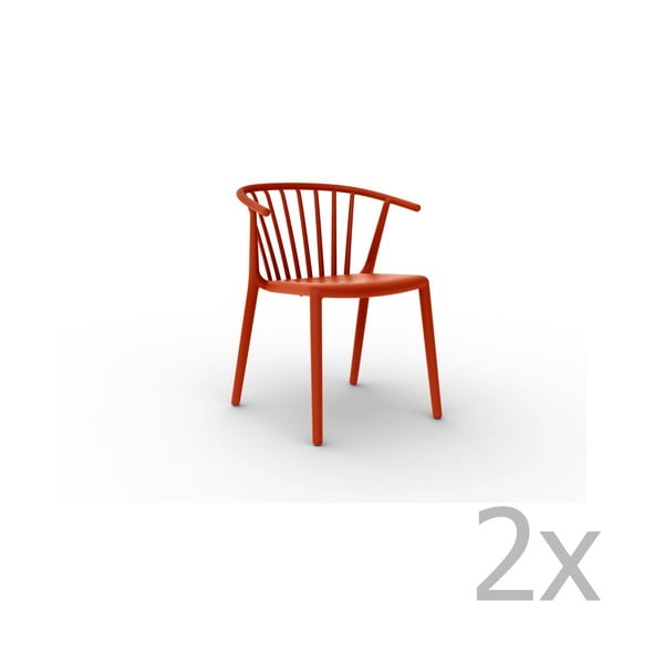 2 sarkanu ēdamistabas krēslu komplekts Resol Woody