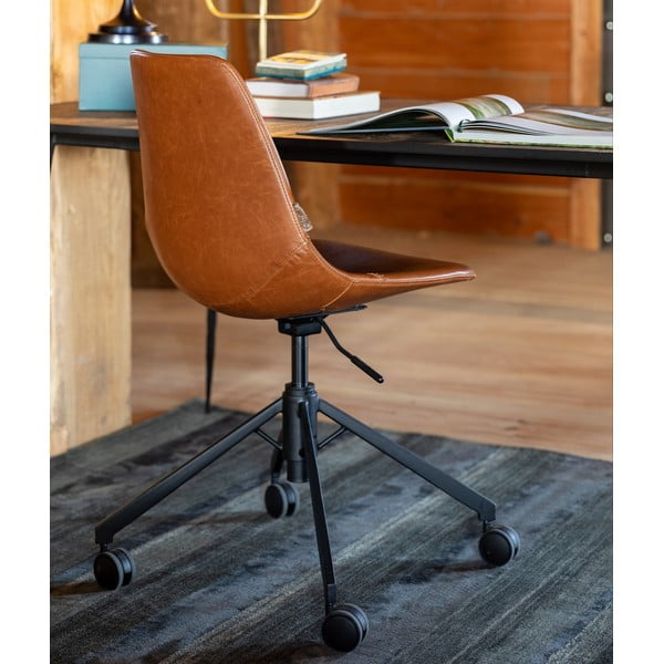 Brūns biroja krēsls uz riteņiem Dutchbone Franky-image-1