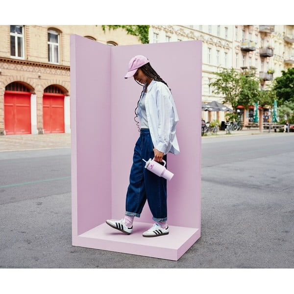 Rozā nerūsējošā tērauda termoss ar salmiņu 1,18 l Quencher H2.0 FlowState Tumbler Cherry Blossom – Stanley-image-1