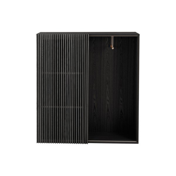 Melna priekšnama iekārta ar oškoka imitāciju 110x120x40 cm Sion – Jotex-image-3