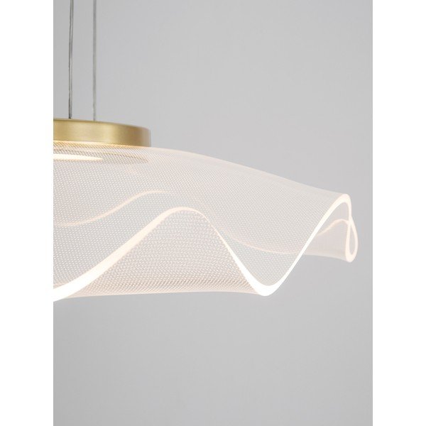 Zelta krāsas alumīnija LED piekaramā lampa ar akrila stikla abažūru Siderno – Nova Luce-image-3
