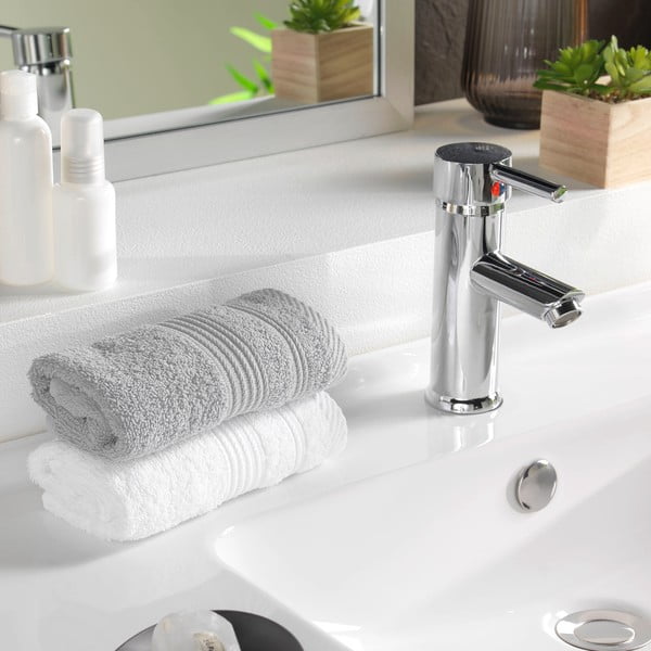 Gaiši pelēks frotē kokvilnas dvielis 30x50 cm Tendresse – douceur d'intérieur-image-1