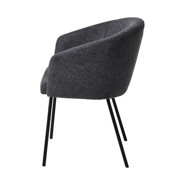 Tumši pelēks polsterēts ēdamistabas krēsls ar roku balstiem Easton – Unique Furniture-image-4