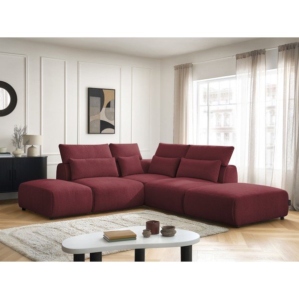 Sarkans regulējams modulārais stūra dīvāns Jana – Bobochic Paris-image-4
