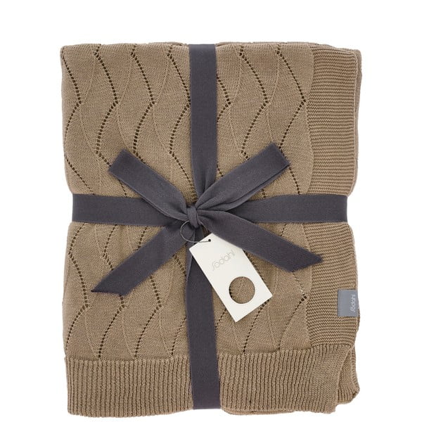 Brūns adīts pleds 130x170 cm Gentle – Södahl-image-3